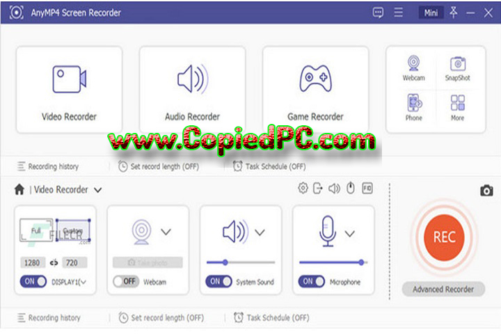 AnyMP4 Screen Recorder 1.5.6 PC Software with Keygen