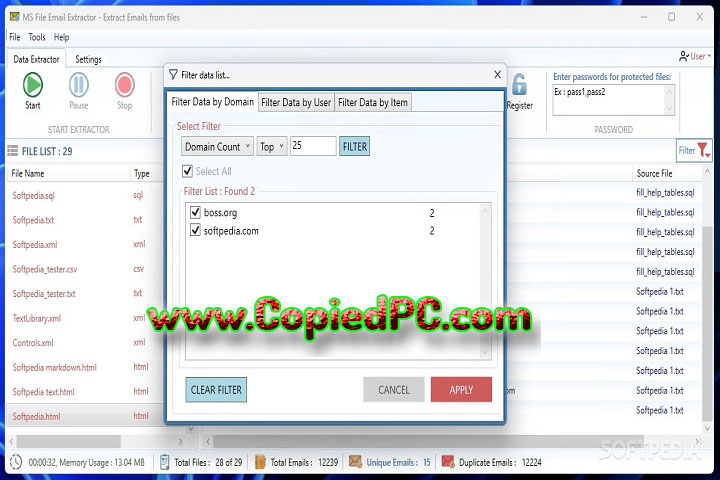  MS File Email Extractor : Version 14.3.53 (Software)