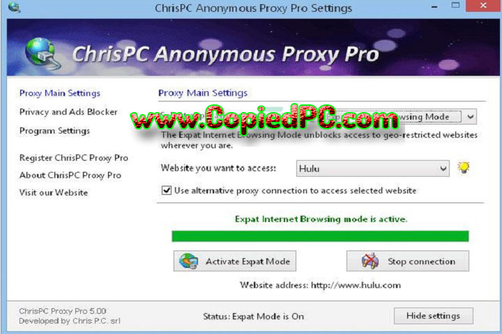 ChrisPC Anonymous Proxy Pro : Version 9.24.0308 (Software)