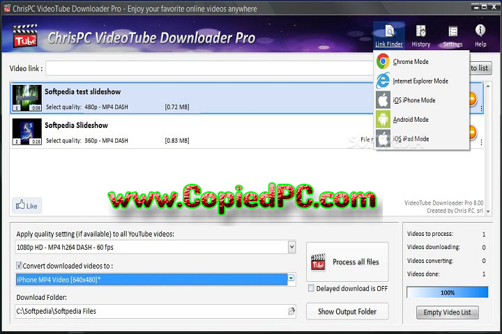 ChrisPC VideoTube Downloader Pro : Version 14.24.1028 (Software)