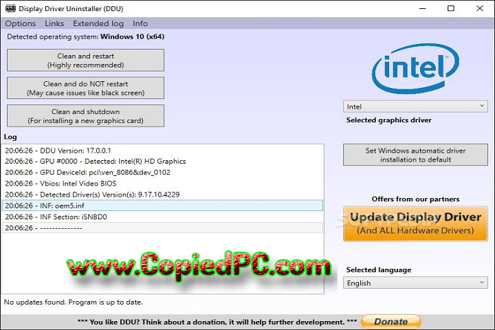 Display Driver Uninstaller : Version v18.0.8.4 (Software)