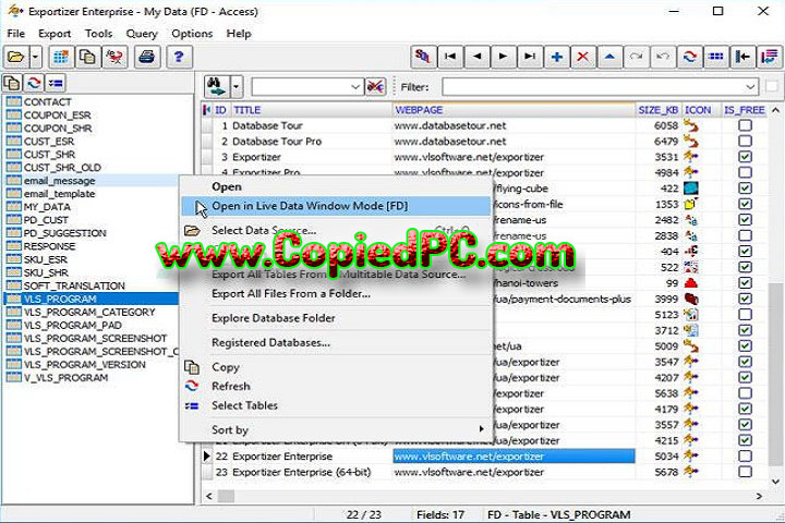 Exportizer Enterprise : Version 9.3.9.404 (Software)