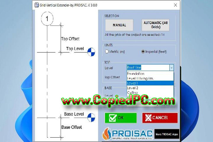 PROISAC-BIM-VDC Grid Vertical Extender : Version 4.0.0 (Software)