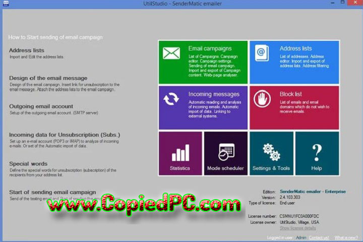 SenderMatic emailer Enterprise : Version 3.1.4829 (Software)