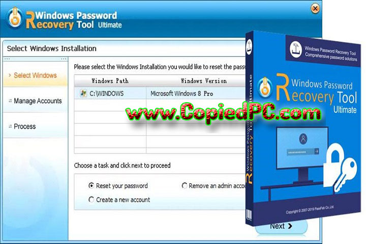 Windows Password Recovery Tool Ultimate : Version 8.4.3.2 (Software)